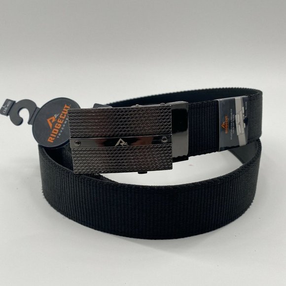 Ridgecut Men's Nylon Web Ratchet Belt Black sz L/38-40 Gunmetal Finish 2776-001 - Picture 2 of 8